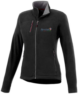 Женская микрофлисовая куртка Pitch, цвет сплошной черный  размер S - 33489991- Фото №2