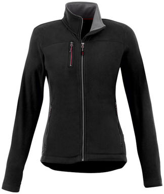 Женская микрофлисовая куртка Pitch, цвет сплошной черный  размер XL - 33489994- Фото №3