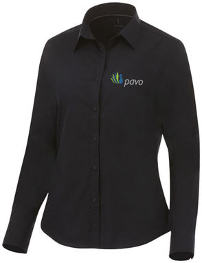 Женская рубашка с длинными рукавами Hamell, цвет сплошной черный  размер XS - 38169990- Фото №2
