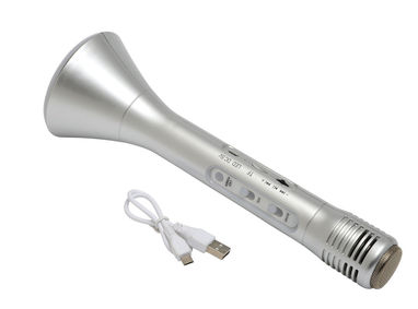Mікрофон для караоке Bluetooth CHOIR, колір сріблястий - 56-0406220- Фото №2