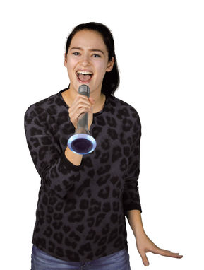 Mікрофон для караоке Bluetooth CHOIR, колір сріблястий - 56-0406220- Фото №6