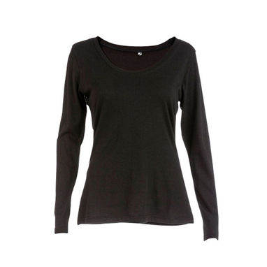 BUCHAREST WOMEN. Женская футболка с длинным рукавом, цвет черный  размер L - 30126-103-L- Фото №1