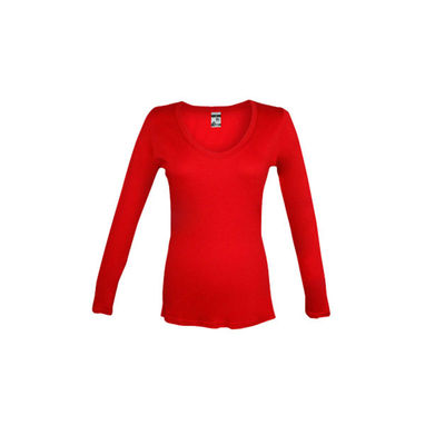 BUCHAREST WOMEN. Женская футболка с длинным рукавом, цвет красный  размер L - 30126-105-L- Фото №1