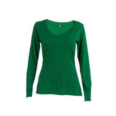 THC BUCHAREST WOMEN. Жіноча футболка з довгими рукавами, колір матовий зелений  розмір L - 30126-199-L- Фото №1