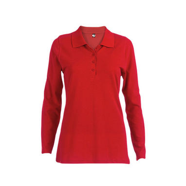 THC BERN WOMEN. Жіноче поло з довгими рукавами, колір червоний  розмір XL - 30145-105-XL- Фото №1