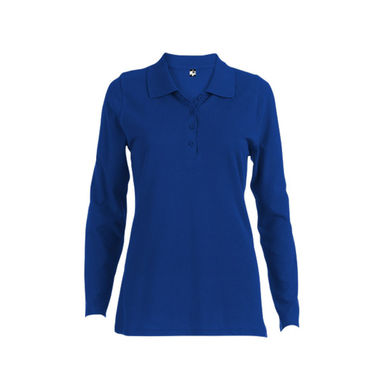 THC BERN WOMEN. Жіноче поло з довгими рукавами, колір королівський синій  розмір XL - 30145-114-XL- Фото №1