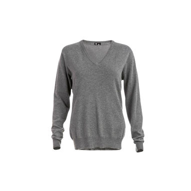 MILAN WOMEN. Женский пуловер с v-образным вырезом, цвет матовый серый  размер L - 30150-193-L- Фото №1