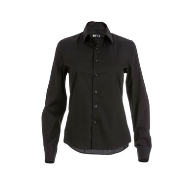 PARIS WOMEN. Женская рубашка popeline, цвет черный  размер L - 30152-103-L- Фото №1