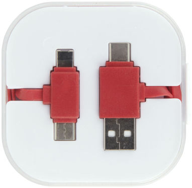 Зарядний кабель Pop-RD, колір червоний - 12393803- Фото №3