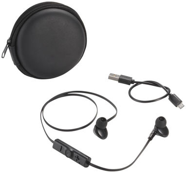 Навушники Sonic з Bluetooth в переносному футлярі, колір суцільний чорний - 12394200- Фото №1