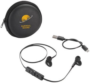 Навушники Sonic з Bluetooth в переносному футлярі, колір суцільний чорний - 12394200- Фото №2