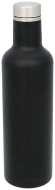 Медная вакуумная изолированная бутылка Pinto, цвет сплошной черный - 10051700- Фото №4