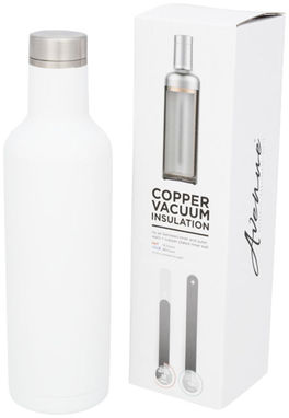Мідна вакуумна ізольована пляшка Pinto, колір білий - 10051702- Фото №1