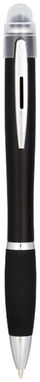 Світлодіодна ручка Nash з кольоровим елементом, колір суцільний чорний - 10714800- Фото №1