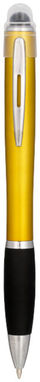 Світлодіодна ручка Nash з кольоровим елементом, колір жовтий - 10714808- Фото №1