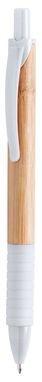 Ручка кулькова Heldon з бамбука, колір білий - AP781719-01- Фото №1