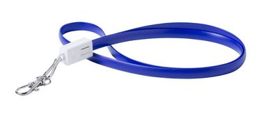 Кабель зарядный с лентой для бейджа, цвет синий - AP781884-06- Фото №1