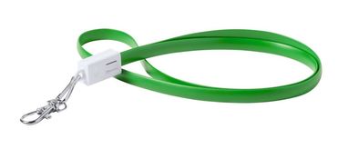 Кабель зарядный с лентой для бейджа, цвет зеленый - AP781884-07- Фото №1