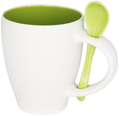Чашка з ложкою Nadu, колір зелений - 10052503- Фото №1