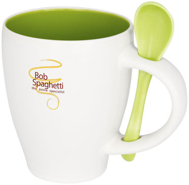 Чашка с ложкой Nadu , цвет зеленый - 10052503- Фото №2
