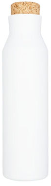 Норсовая мідна вакуумна ізольована пляшка з пробкою, колір білий - 10053502- Фото №3