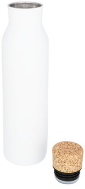 Норсовая медная вакуумная изолированная бутылка с пробкой, цвет белый - 10053502- Фото №4