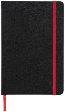 Блокнот Lasercut А5, колір суцільний чорний, червоний - 10728001- Фото №3