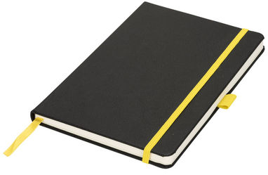 Блокнот Lasercut А5, колір суцільний чорний, жовтий - 10728003- Фото №1