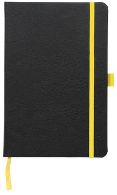Блокнот Lasercut А5, колір суцільний чорний, жовтий - 10728003- Фото №3