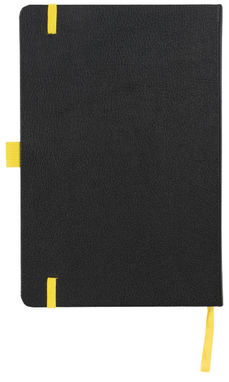 Блокнот Lasercut А5, колір суцільний чорний, жовтий - 10728003- Фото №4