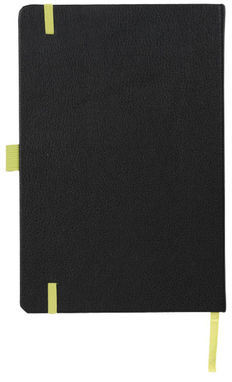 Блокнот Lasercut А5, колір суцільний чорний, лайм - 10728004- Фото №4