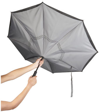Зонт Lima 23'', цвет сплошной черный, серый - 10911302- Фото №6