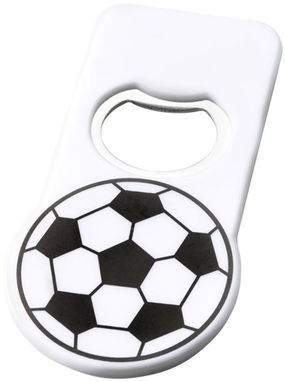 Футбольна відкривачка для пляшок з магнітом, колір білий - 11271900- Фото №1