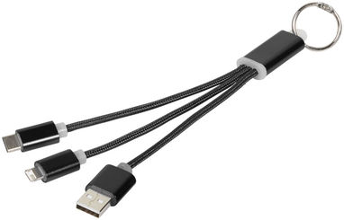 Зарядний кабель Metal , колір суцільний чорний - 13496100- Фото №1