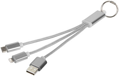 Зарядний кабель Metal , колір сріблястий - 13496101- Фото №1