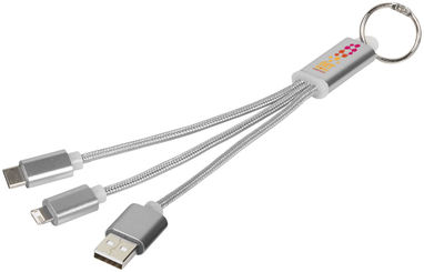 Зарядний кабель Metal , колір сріблястий - 13496101- Фото №2