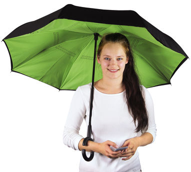 Зонт-трость FLIPPED, цвет светло-зелёный, чёрный - 56-0103372- Фото №3