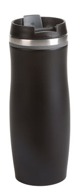 Термо кружка з подвійними стінками DARK CREMA, колір чорний, сірий - 56-0304174- Фото №1