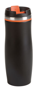 Термо кружка з подвійними стінками DARK CREMA, колір чорний, помаранчевий - 56-0304193- Фото №1