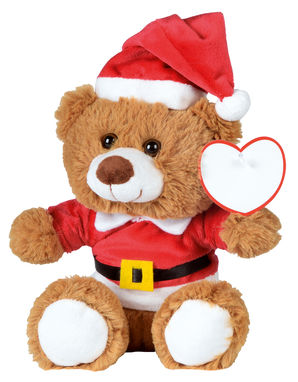Медвежонок рождественский KLAUS, цвет коричневый, красный - 56-0502520- Фото №1
