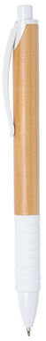 Ручка шариковая BAMBOO RUBBER, цвет коричневый, белый - 56-1101537- Фото №1