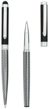 Набір ручок Empire, колір сріблястий, суцільний чорний - 10712900- Фото №4