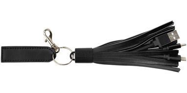 Тканинний кабель для зарядки Tassel , колір суцільний чорний - 12396400- Фото №4