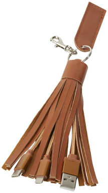Тканинний кабель для зарядки Tassel , колір коричневий - 12396401- Фото №1