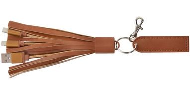 Тканинний кабель для зарядки Tassel , колір коричневий - 12396401- Фото №3