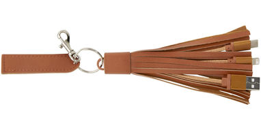 Тканинний кабель для зарядки Tassel , колір коричневий - 12396401- Фото №4