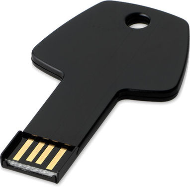 Флешка-ключ алюминиевая 1GB, цвет сплошной черный - 1Z33391D-1GB- Фото №1