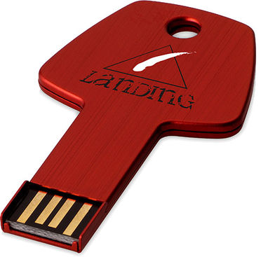 Флешка-ключ алюминиевая 1GB, цвет красный - 1Z33392D-1GB- Фото №4