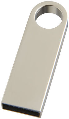 Металева флешка з кільцем 1GB, колір срібний - 1Z20450D-1GB- Фото №1