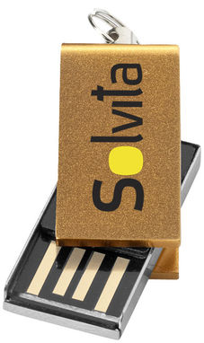 Флешка повортная мини 1GB, цвет золотой - 1Z39271D-1GB- Фото №4
